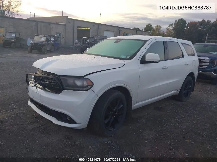 2017 Dodge Durango Gt Awd VIN: 1C4RDJDG6HC888787 Lot: 40521479