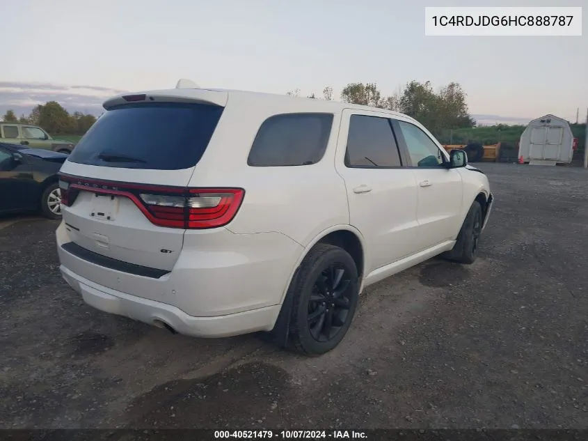 2017 Dodge Durango Gt Awd VIN: 1C4RDJDG6HC888787 Lot: 40521479