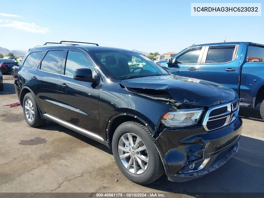 2017 Dodge Durango Sxt Rwd VIN: 1C4RDHAG3HC623032 Lot: 40561175