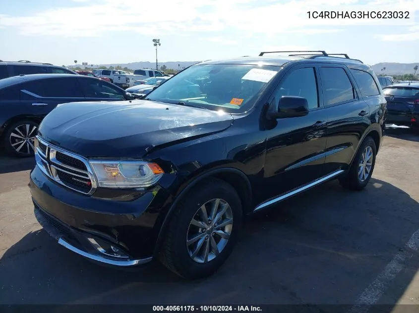 2017 Dodge Durango Sxt Rwd VIN: 1C4RDHAG3HC623032 Lot: 40561175