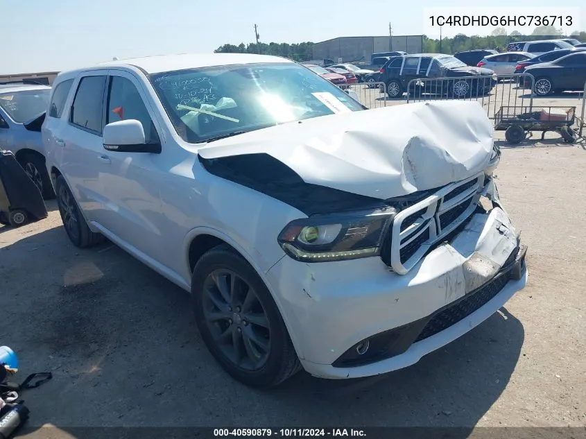 2017 Dodge Durango Gt Rwd VIN: 1C4RDHDG6HC736713 Lot: 40590879