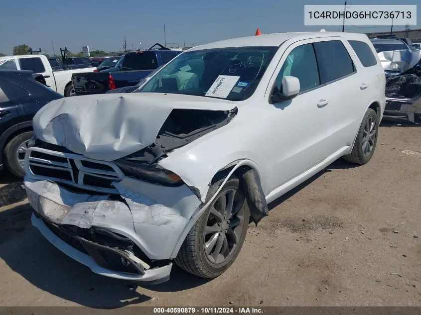 2017 Dodge Durango Gt Rwd VIN: 1C4RDHDG6HC736713 Lot: 40590879