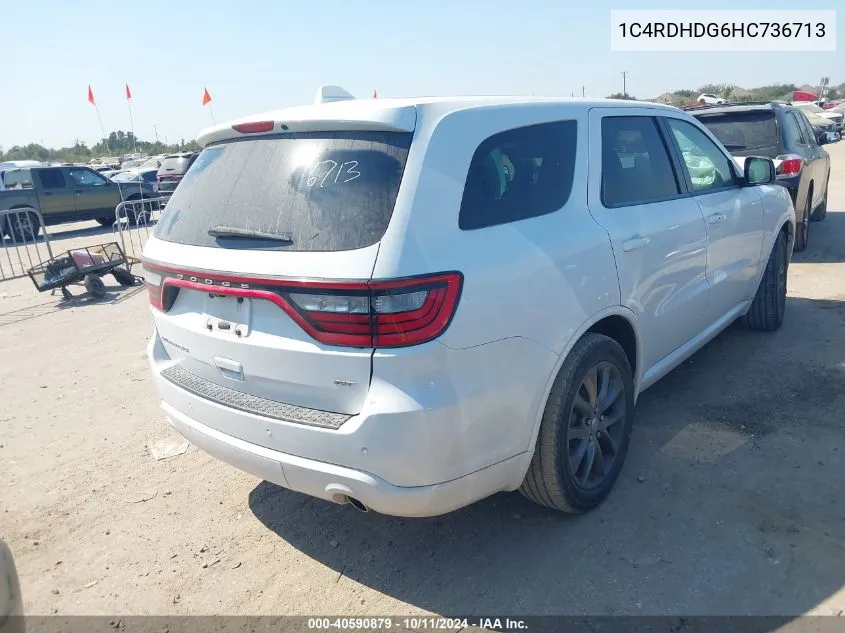 2017 Dodge Durango Gt Rwd VIN: 1C4RDHDG6HC736713 Lot: 40590879