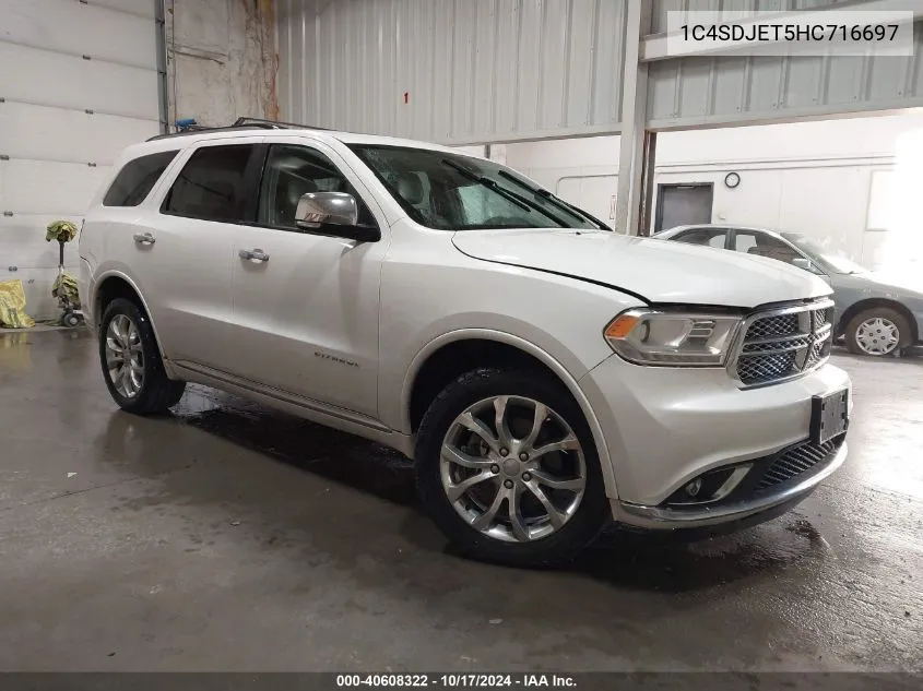 1C4SDJET5HC716697 2017 Dodge Durango Citadel Awd