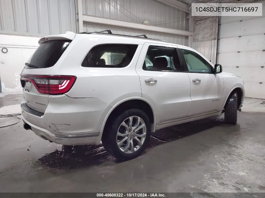 1C4SDJET5HC716697 2017 Dodge Durango Citadel Awd