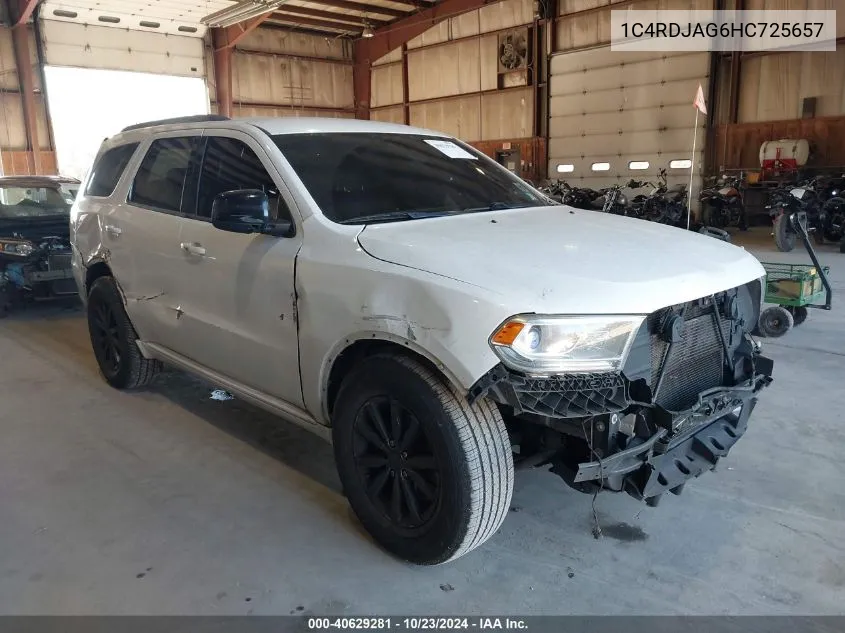 2017 Dodge Durango Sxt Awd VIN: 1C4RDJAG6HC725657 Lot: 40629281