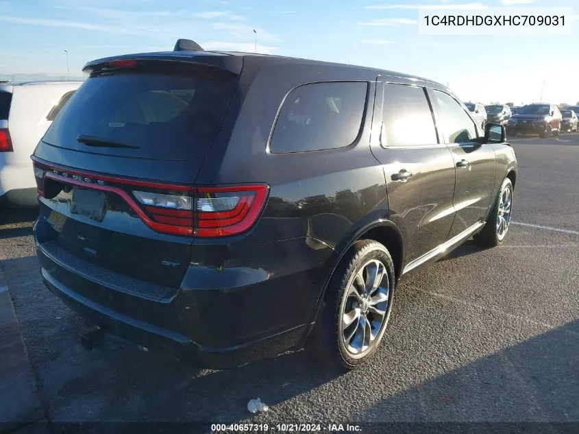 2017 Dodge Durango Gt Rwd VIN: 1C4RDHDGXHC709031 Lot: 40657319