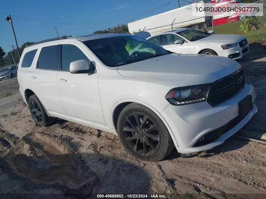 2017 Dodge Durango Gt Awd VIN: 1C4RDJDG5HC907779 Lot: 40668902