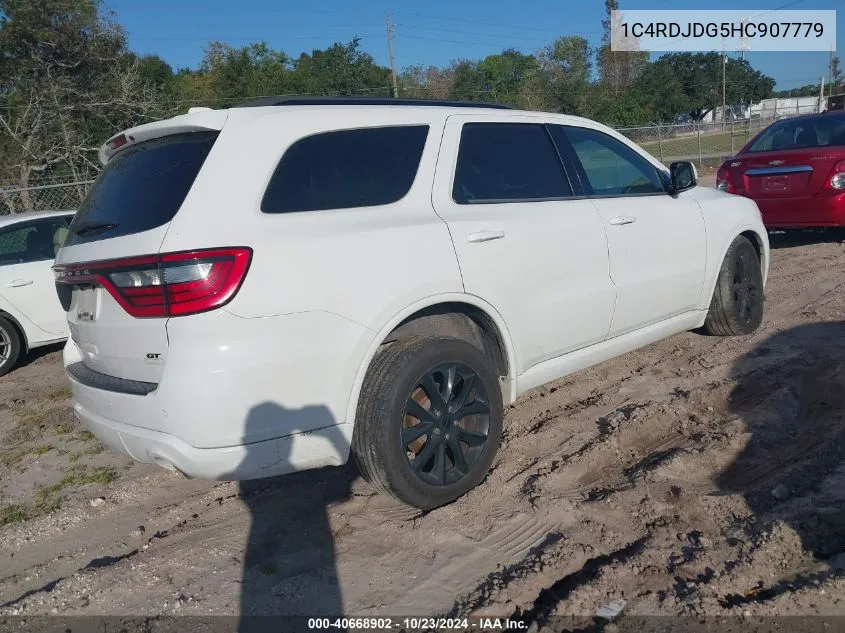 2017 Dodge Durango Gt Awd VIN: 1C4RDJDG5HC907779 Lot: 40668902