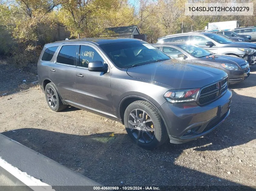 2017 Dodge Durango R/T Awd VIN: 1C4SDJCT2HC630279 Lot: 40680969