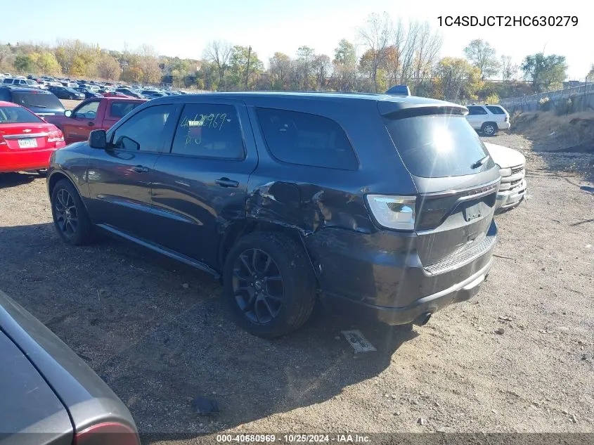 2017 Dodge Durango R/T Awd VIN: 1C4SDJCT2HC630279 Lot: 40680969