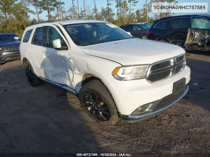 1C4RDHAG9HC757589 2017 Dodge Durango Sxt Rwd