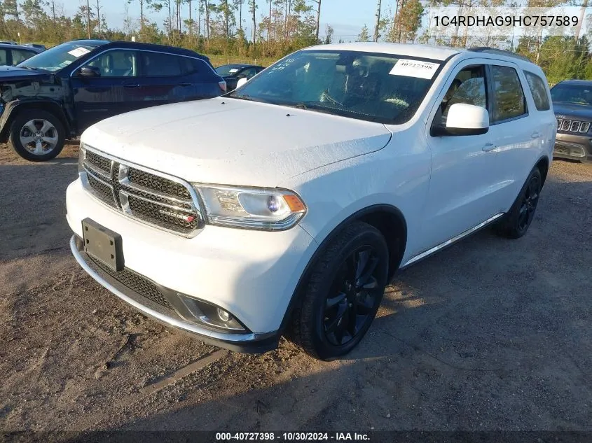 1C4RDHAG9HC757589 2017 Dodge Durango Sxt Rwd