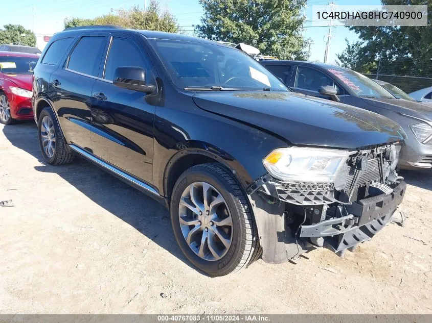 2017 Dodge Durango Sxt Rwd VIN: 1C4RDHAG8HC740900 Lot: 40767083