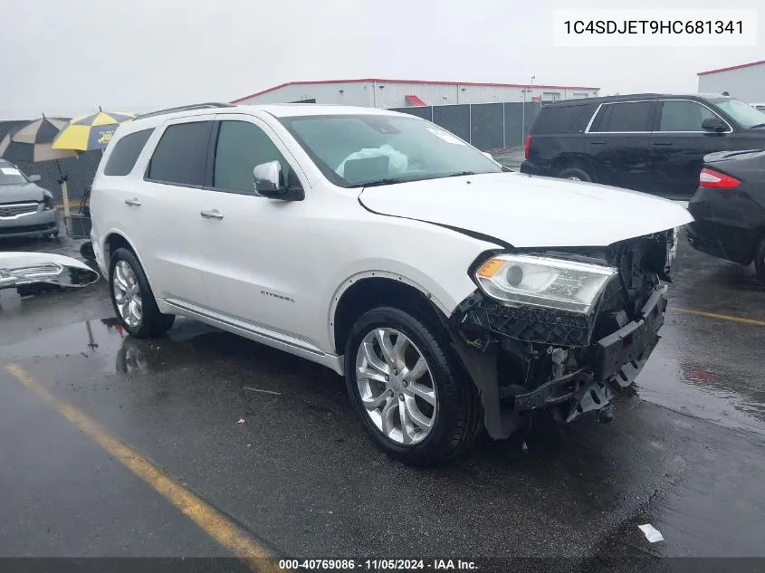 1C4SDJET9HC681341 2017 Dodge Durango Citadel