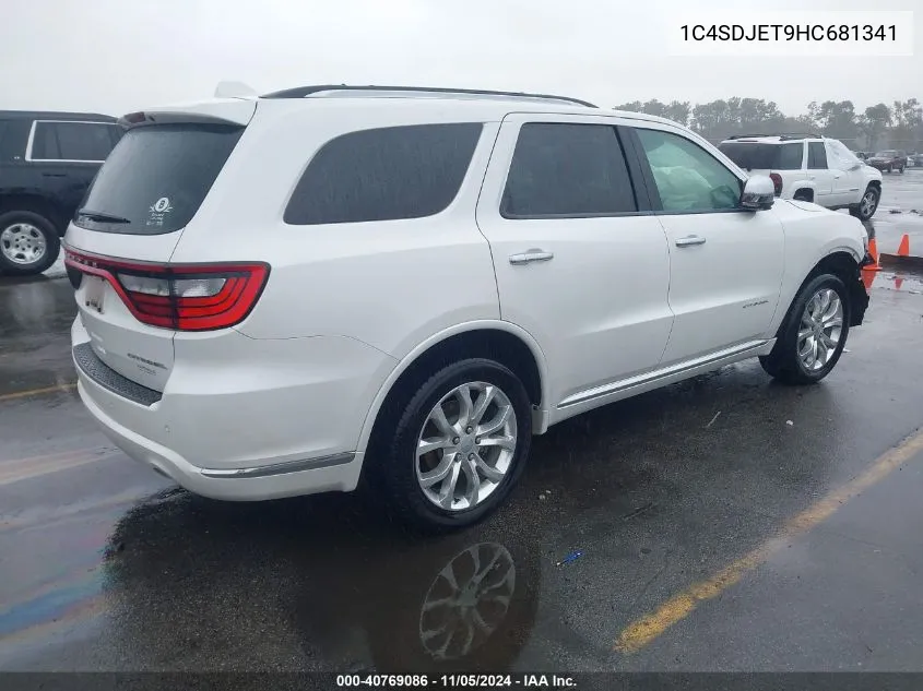 2017 Dodge Durango Citadel VIN: 1C4SDJET9HC681341 Lot: 40769086