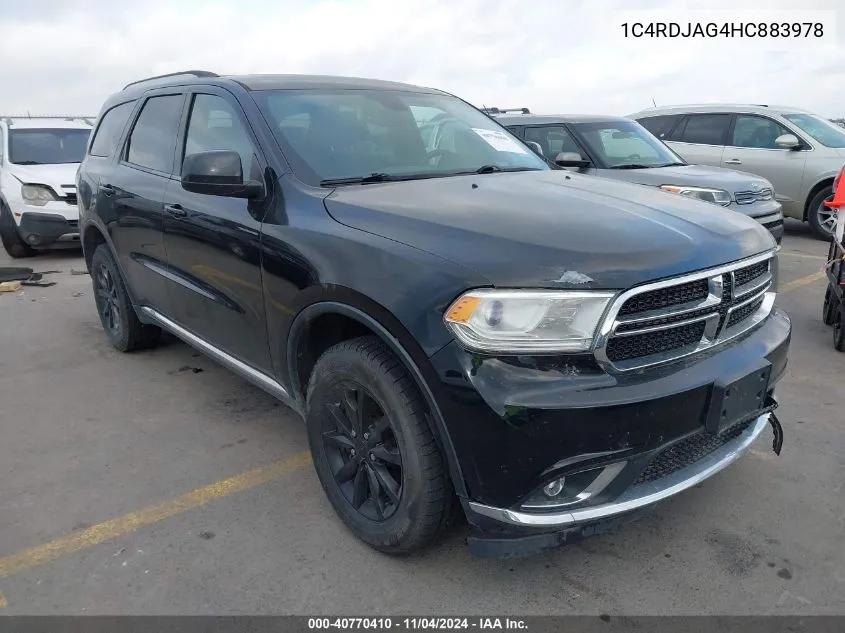 2017 Dodge Durango Sxt Awd VIN: 1C4RDJAG4HC883978 Lot: 40770410