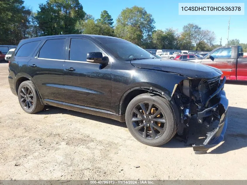 2017 Dodge Durango R/T Rwd VIN: 1C4SDHCT0HC636378 Lot: 40796319