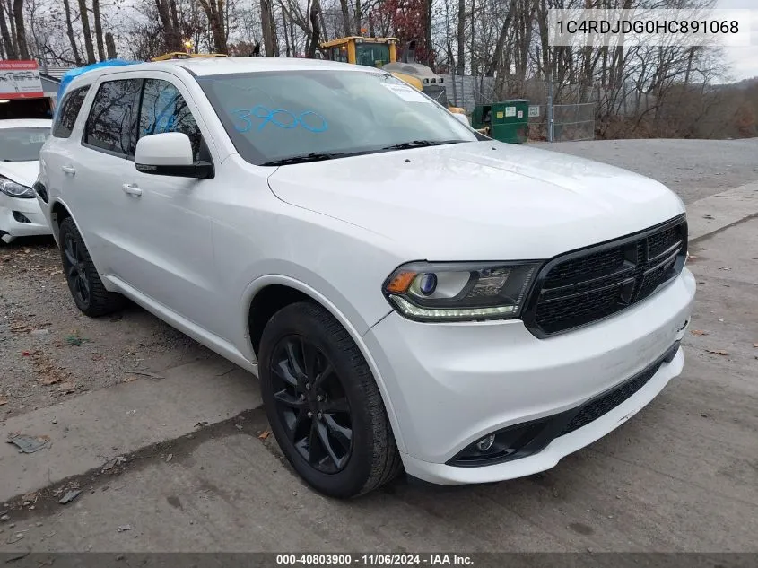 2017 Dodge Durango Gt Awd VIN: 1C4RDJDG0HC891068 Lot: 40803900