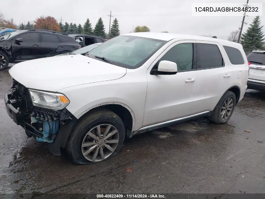 2017 Dodge Durango Sxt Awd VIN: 1C4RDJAG8HC848232 Lot: 40822409