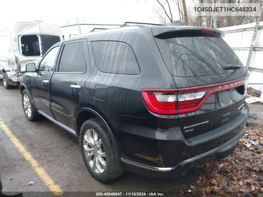 2017 Dodge Durango Citadel Awd VIN: 1C4SDJET1HC648334 Lot: 40846847