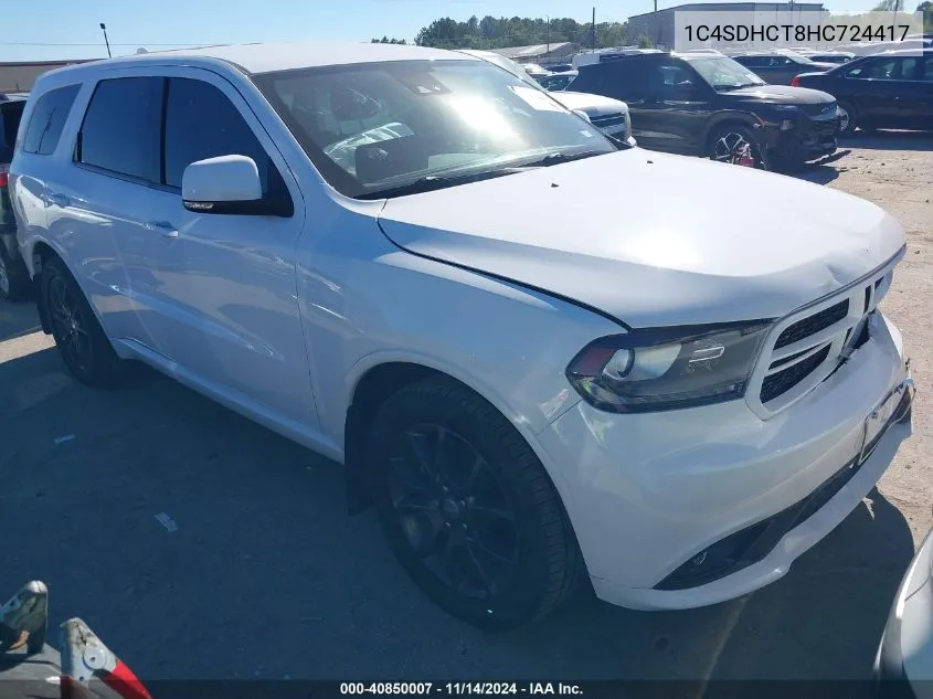 2017 Dodge Durango R/T Rwd VIN: 1C4SDHCT8HC724417 Lot: 40850007