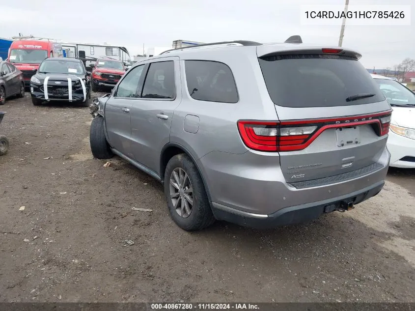 2017 Dodge Durango Sxt Awd VIN: 1C4RDJAG1HC785426 Lot: 40867280