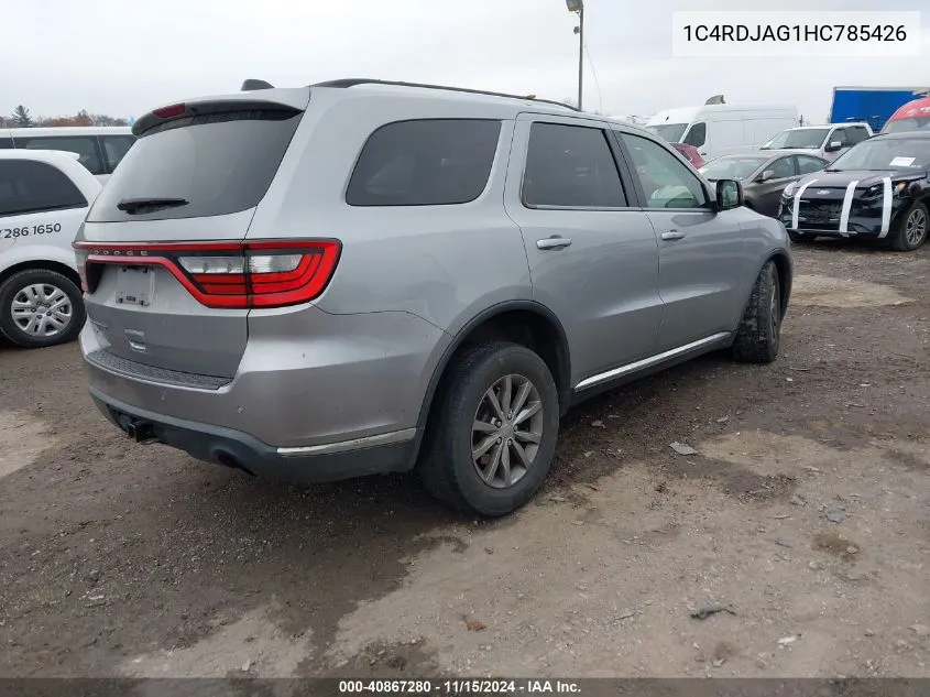 2017 Dodge Durango Sxt Awd VIN: 1C4RDJAG1HC785426 Lot: 40867280