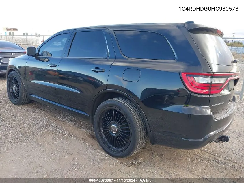 2017 Dodge Durango Gt Rwd VIN: 1C4RDHDG0HC930573 Lot: 40873967