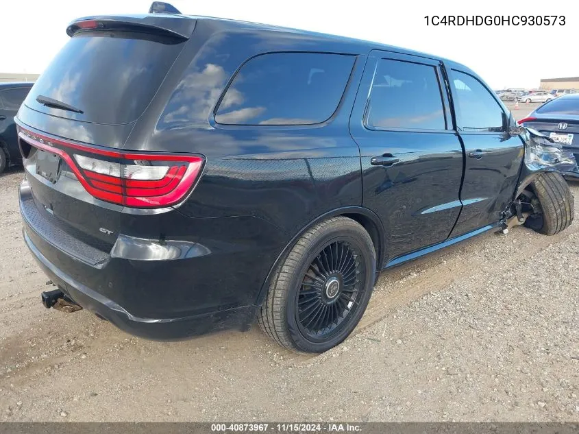 2017 Dodge Durango Gt Rwd VIN: 1C4RDHDG0HC930573 Lot: 40873967