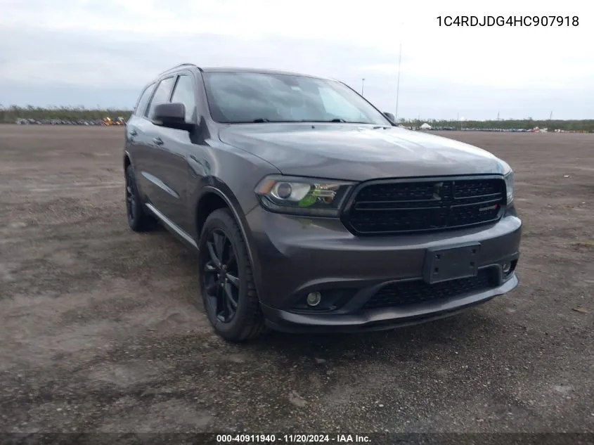 2017 Dodge Durango Gt Awd VIN: 1C4RDJDG4HC907918 Lot: 40911940