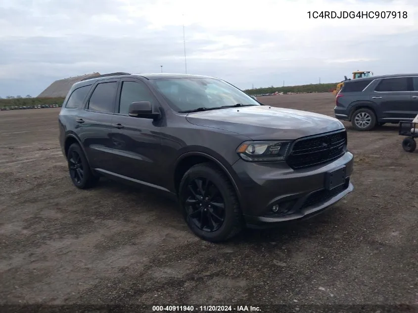 2017 Dodge Durango Gt Awd VIN: 1C4RDJDG4HC907918 Lot: 40911940