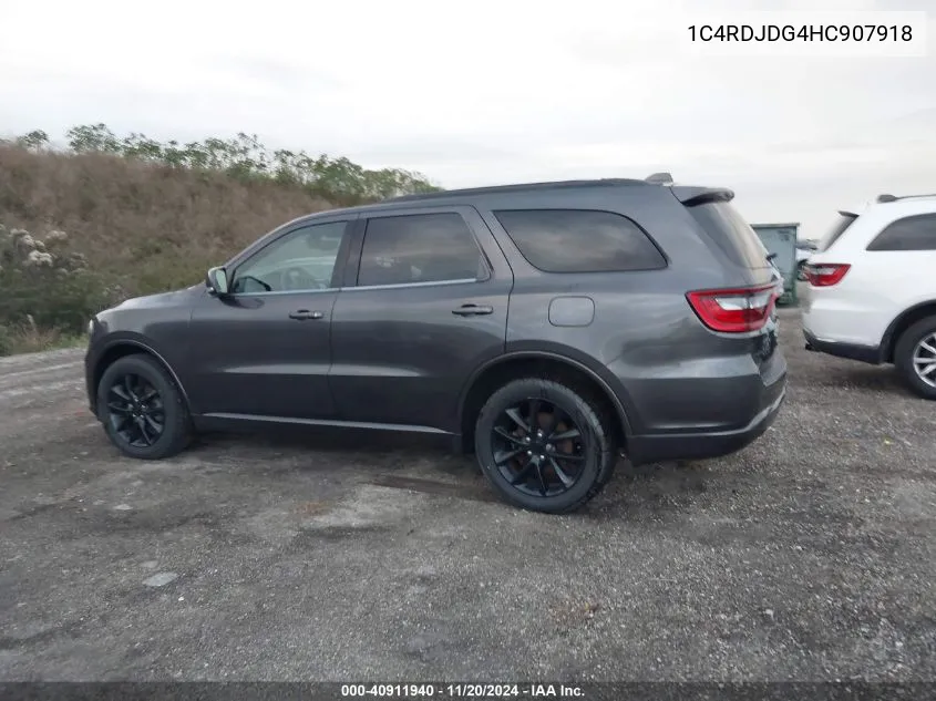 2017 Dodge Durango Gt Awd VIN: 1C4RDJDG4HC907918 Lot: 40911940