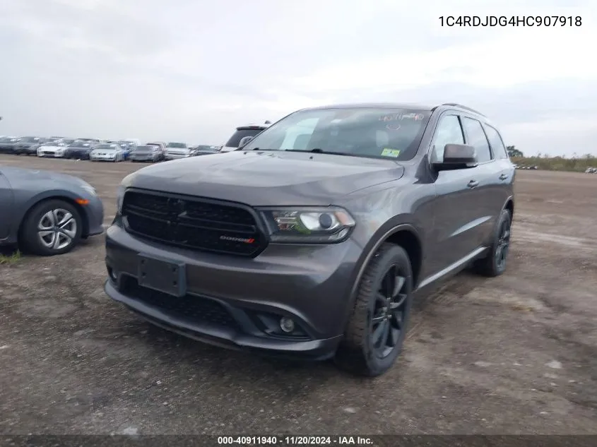 2017 Dodge Durango Gt Awd VIN: 1C4RDJDG4HC907918 Lot: 40911940