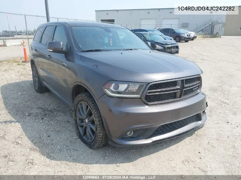 1C4RDJDG4JC242282 2018 Dodge Durango Gt