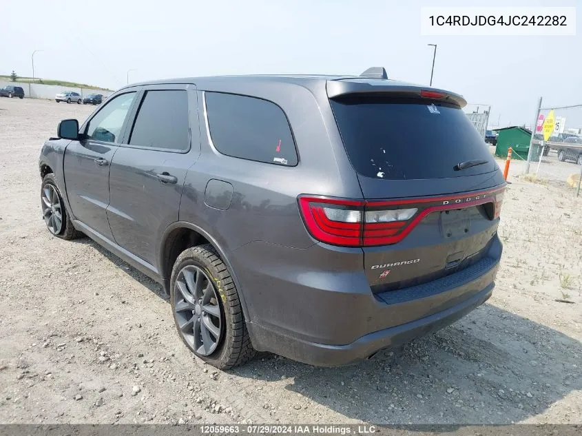 1C4RDJDG4JC242282 2018 Dodge Durango Gt