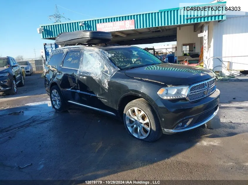 2018 Dodge Durango Citadel VIN: 1C4SDJET6JC184303 Lot: 12079779