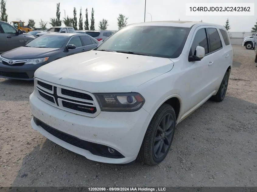 1C4RDJDG2JC242362 2018 Dodge Durango