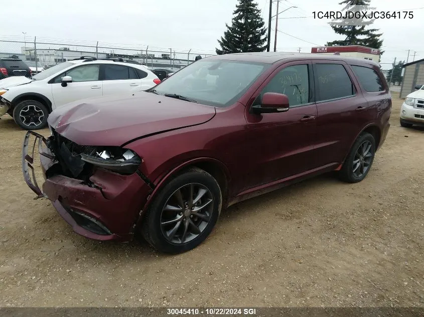 2018 Dodge Durango Gt VIN: 1C4RDJDGXJC364175 Lot: 30045410