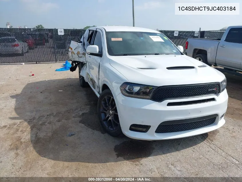 1C4SDHCT9JC403184 2018 Dodge Durango R/T Rwd