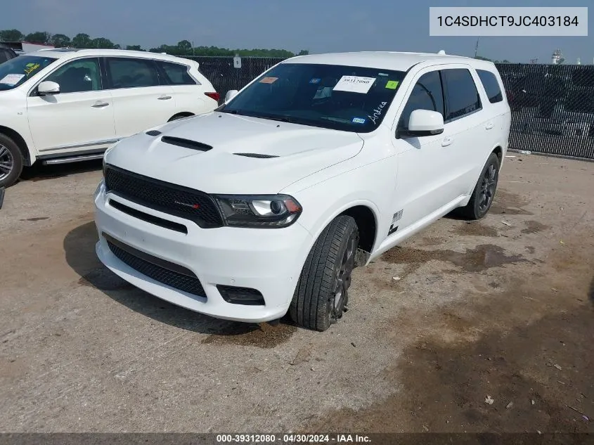 1C4SDHCT9JC403184 2018 Dodge Durango R/T Rwd