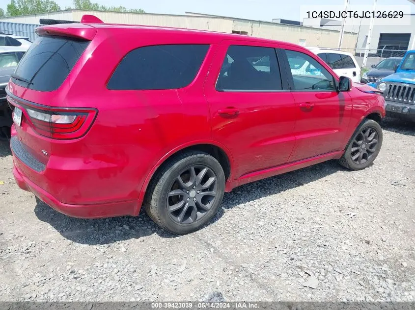 2018 Dodge Durango R/T VIN: 1C4SDJCT6JC126629 Lot: 39423039