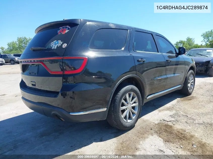 1C4RDHAG4JC289874 2018 Dodge Durango Sxt Rwd