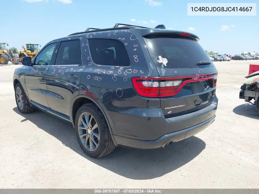 1C4RDJDG8JC414667 2018 Dodge Durango Gt Awd