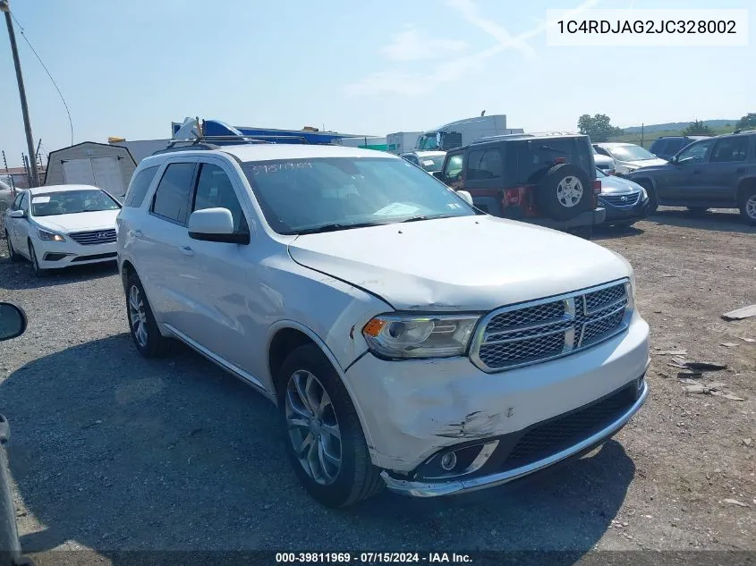 2018 Dodge Durango Sxt Awd VIN: 1C4RDJAG2JC328002 Lot: 39811969