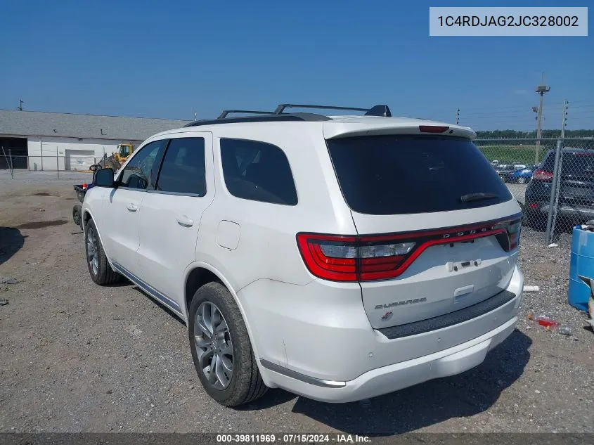 1C4RDJAG2JC328002 2018 Dodge Durango Sxt Awd