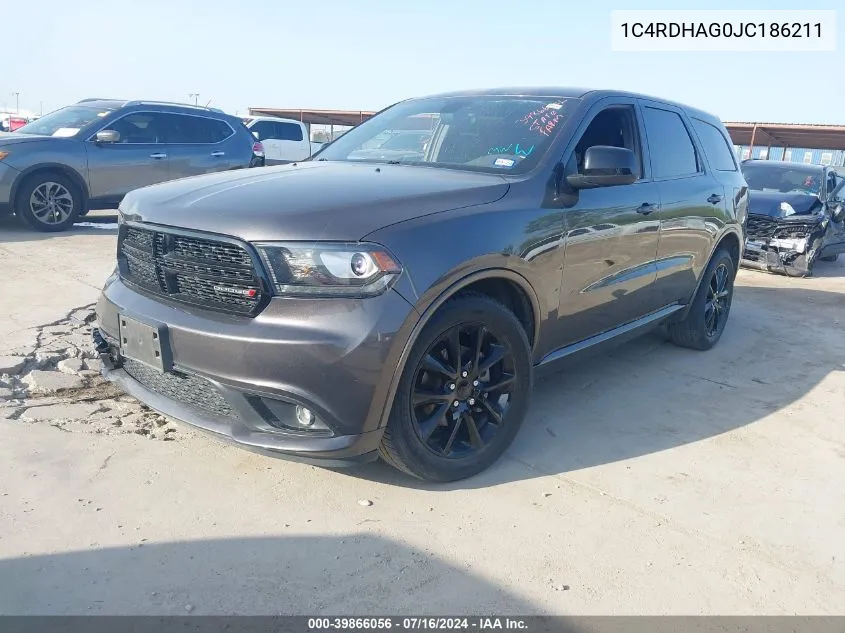 1C4RDHAG0JC186211 2018 Dodge Durango Sxt Rwd