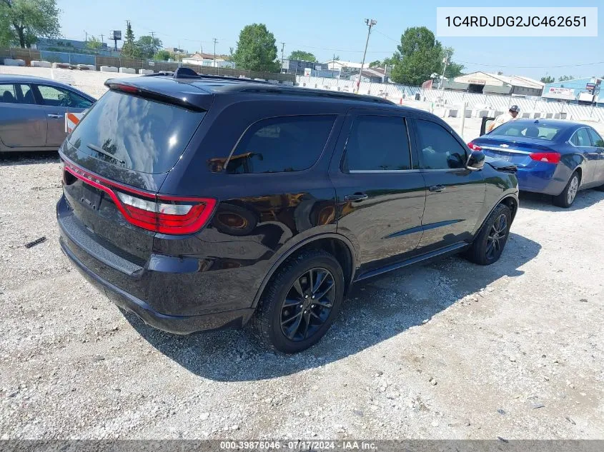 1C4RDJDG2JC462651 2018 Dodge Durango Gt Awd