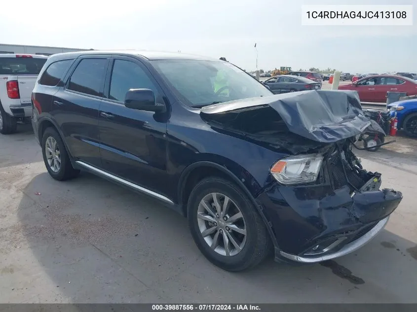 2018 Dodge Durango Sxt Rwd VIN: 1C4RDHAG4JC413108 Lot: 39887556