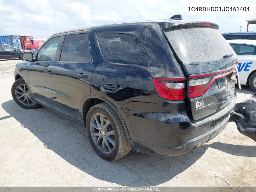 2018 Dodge Durango Gt Rwd VIN: 1C4RDHDG1JC461404 Lot: 39906295